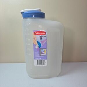 Rubbermaid Push n Pour Pitcher 2.75 Qt Servin Saver Blue Lid Vintage 1998